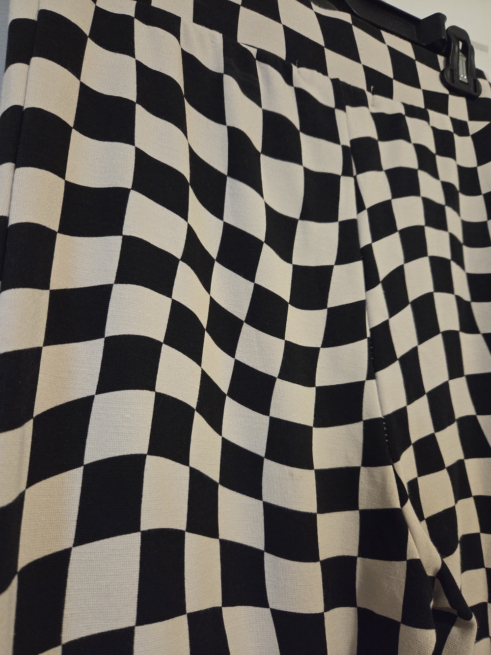 Harlow Checkerboard Flare Pants - Black & Cream - Picture 5 of 6